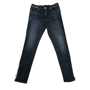 Rag & Bone Womens Black Skinny Zip Ankle Jean 32